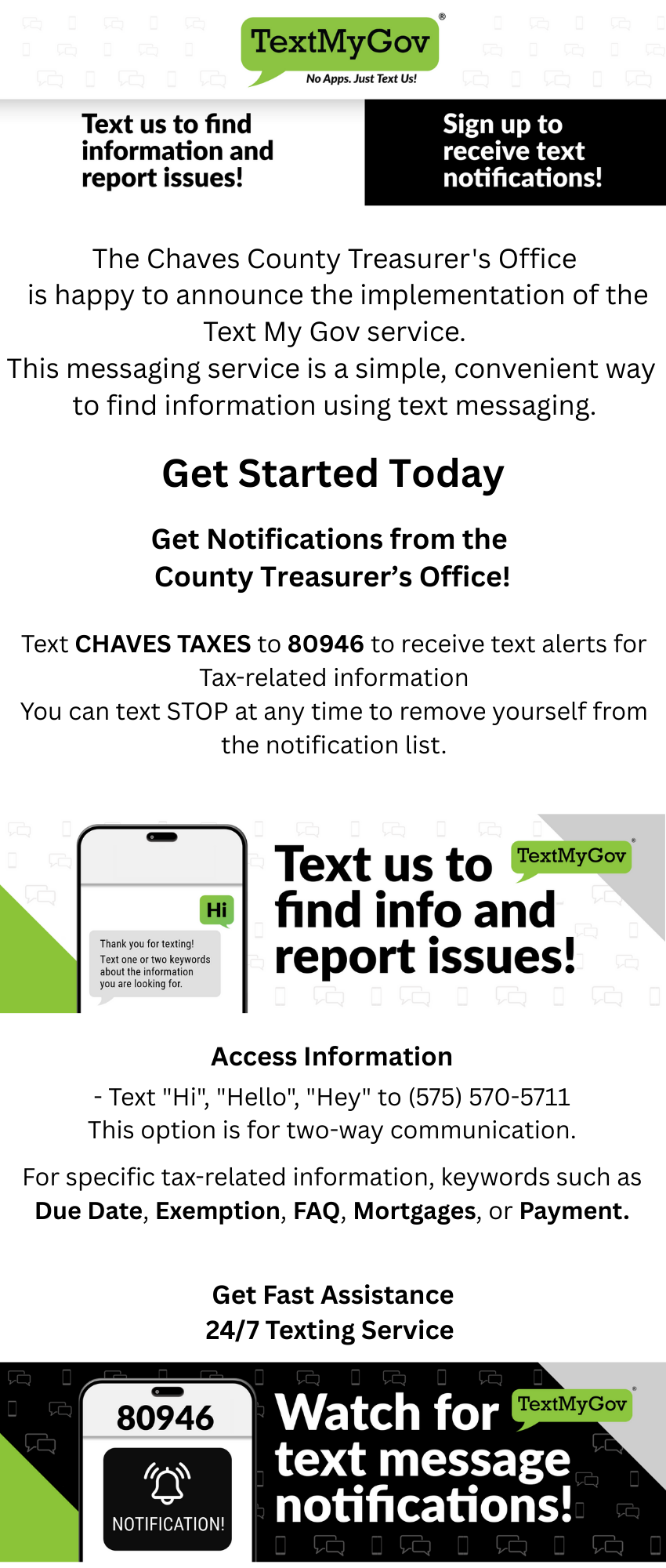 treasurer TextMyGOv